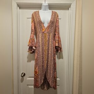 Aratta Silent Journey Feelings Dress Size Small Midi Hi Lo
